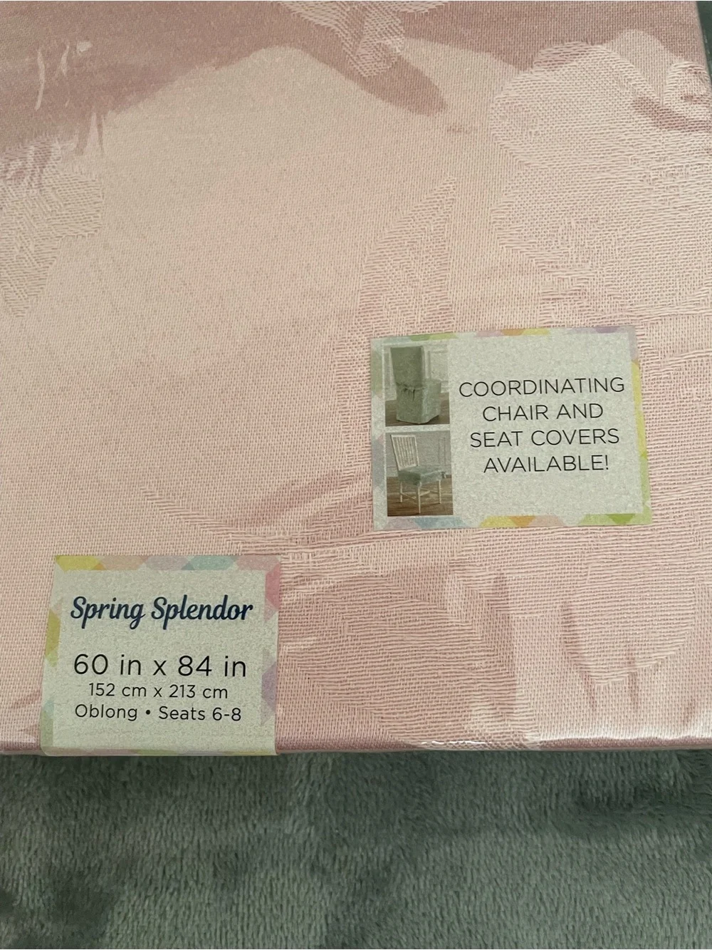 NEW Pink Floral 60x84 Oblong Bed Bath & Beyond Tablecloth Tulip Spring Splendor